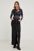 Джинсова спідниця Answear Lab PREMIUM DENIM колір чорний maxi пряма (3639946)