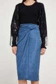 Спідниця Answear Lab midi олівець колір блакитний (3682068)