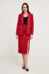 Бавовняна спідниця Answear Lab колір червоний midi олівець Бавовняна спідниця Answear Lab колір червоний midi олівець