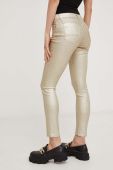Штани Answear Lab жіночі колір золотий облягаюче середня посадка