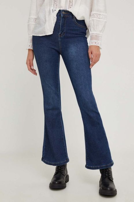 Джинси Answear Lab жіночі висока посадка колір темно-синій (3589272)