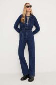 Джинсовий комбінезон Answear Lab колір синій з коміром