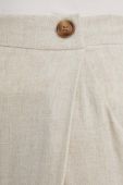 Штани з льоном Answear Lab колір бежевий пряме висока посадка (3300940)