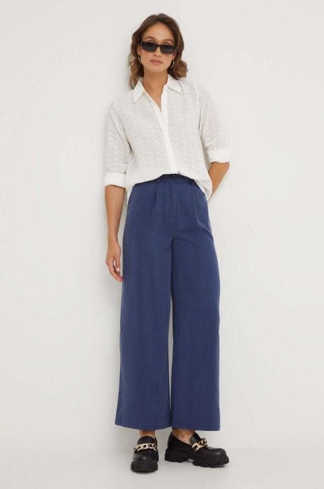 Штани Answear Lab жіночі колір синій широке висока посадка (3352418)