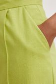 Штани з льоном Answear Lab колір зелений пряме висока посадка