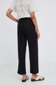 Штани з льоном Answear Lab колір чорний пряме висока посадка (3339608)