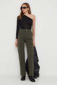 Штани Answear Lab жіночі колір зелений фасон cargo висока посадка