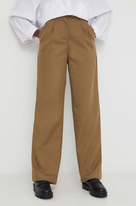 Штани Answear Lab жіночі колір зелений пряме висока посадка (3677207)