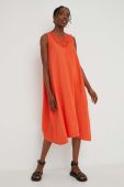 Бавовняна сукня Answear Lab колір помаранчевий midi розкльошена