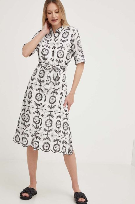 Бавовняна сукня Answear Lab колір білий mini розкльошена (3276075)