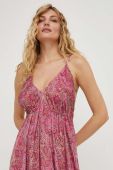 Сукня з шовком Answear Lab колір рожевий maxi розкльошена (3329267)