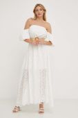 Бавовняна сукня Answear Lab колір білий maxi розкльошена (3326334)