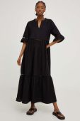 Бавовняна сукня Answear Lab колір чорний midi розкльошена (3331200)