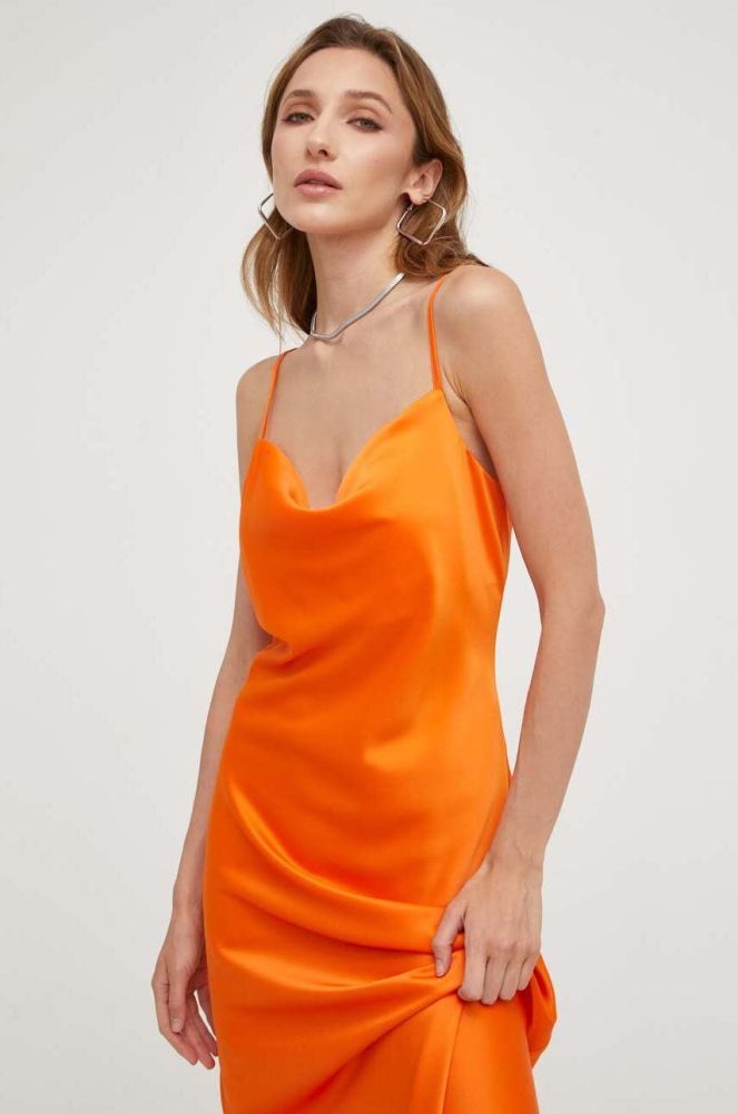 Сукня Answear Lab колір помаранчевий midi пряма (3389258)