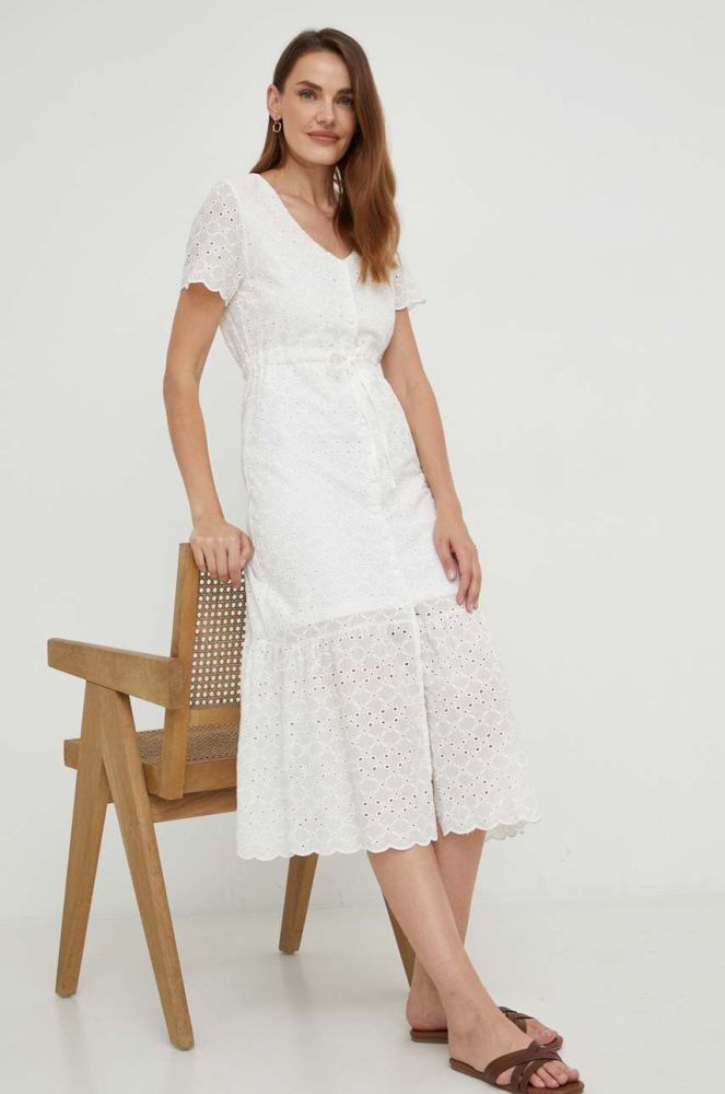 Сукня Answear Lab колір білий midi розкльошена (3377354)