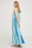 Шовкова сукня Answear Lab maxi розкльошена колір блакитний (3354946)