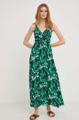 Бавовняна сукня Answear Lab колір зелений maxi розкльошена (3355010)