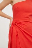 Бавовняна сукня Answear Lab колір червоний midi облягаюча