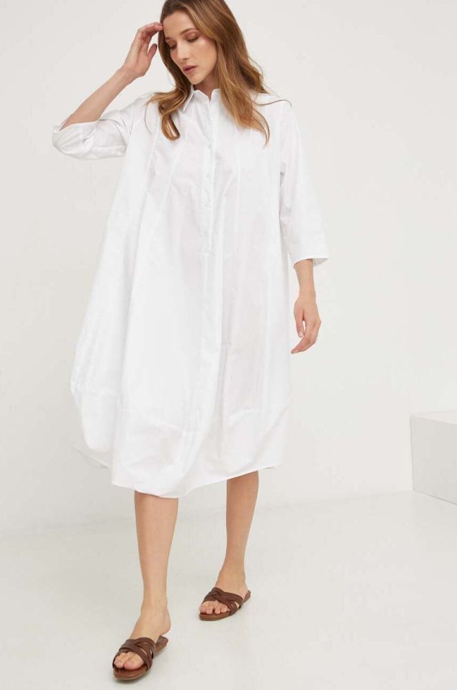 Бавовняна сукня Answear Lab колір білий mini oversize (3398647)