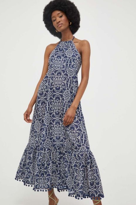 Сукня Answear Lab колір синій midi розкльошена (3304524)