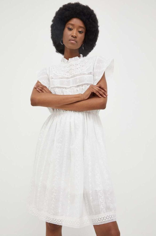 Бавовняна сукня Answear Lab колір білий mini розкльошена (3304546)