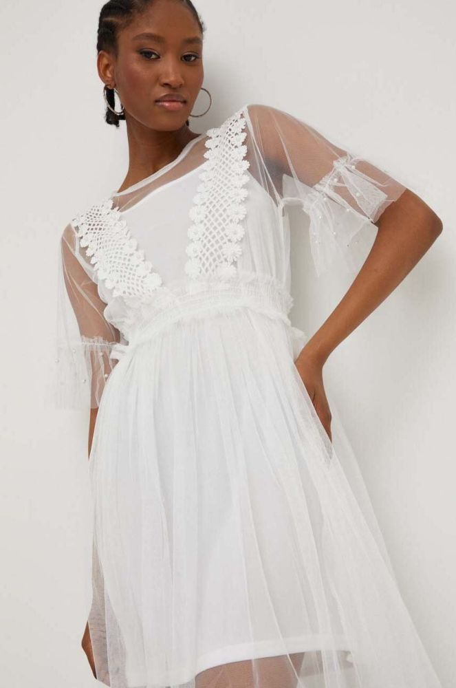 Сукня Answear Lab колір білий midi розкльошена (3331236)