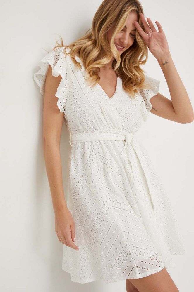 Бавовняна сукня Answear Lab колір білий mini розкльошена (3363974)