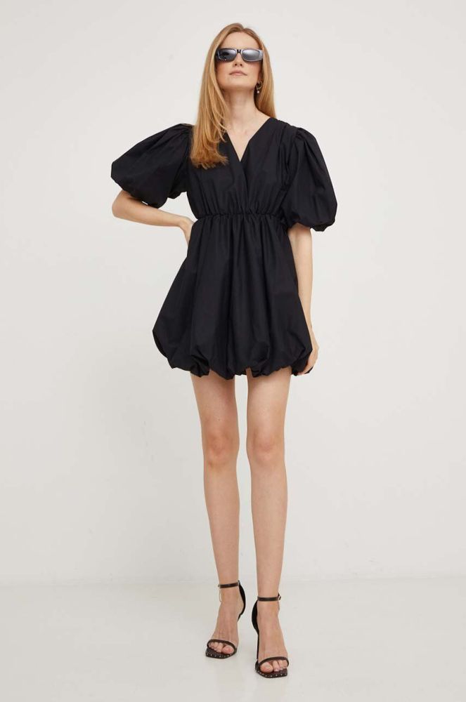 Бавовняна сукня Answear Lab колір чорний mini розкльошена (3380288)