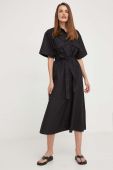 Бавовняна сукня Answear Lab колір чорний midi пряма (3375703)