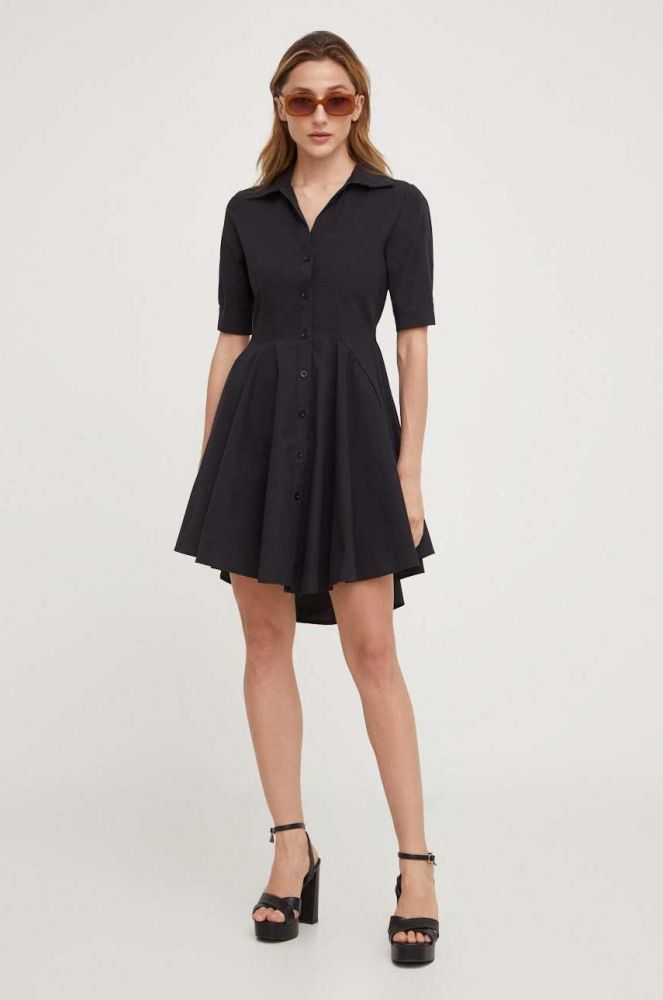 Бавовняна сукня Answear Lab колір чорний mini розкльошена (3389269)
