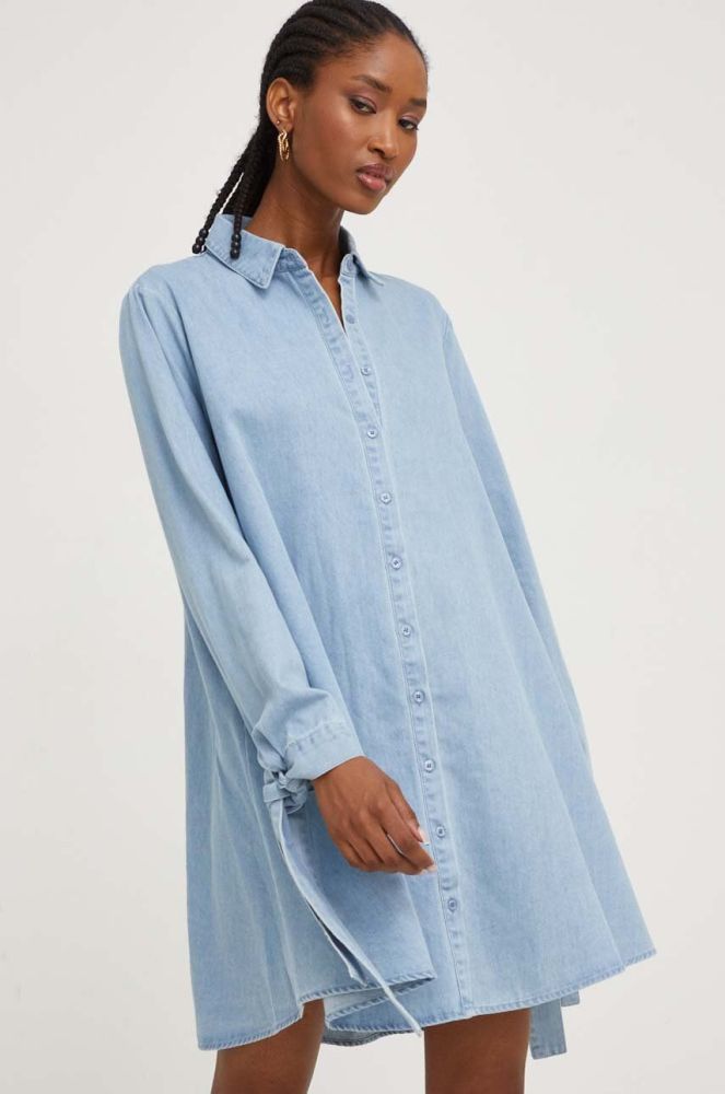 Джинсова сукня Answear Lab mini розкльошена колір блакитний (3452315)