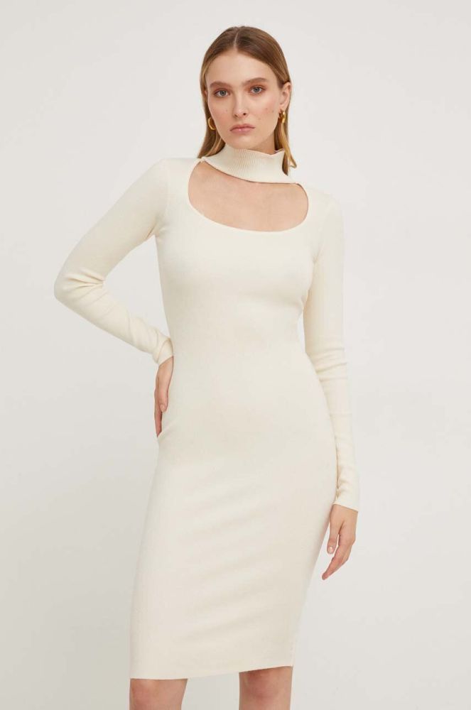 Сукня Answear Lab колір бежевий mini облягаюча (3559128)