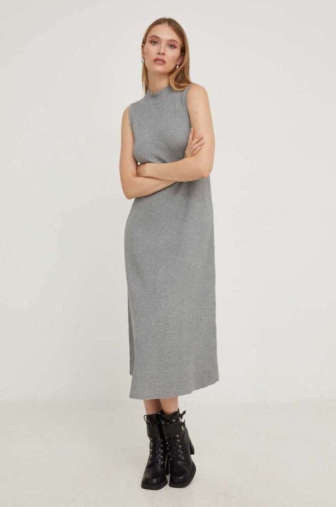 Сукня Answear Lab колір сірий midi пряма