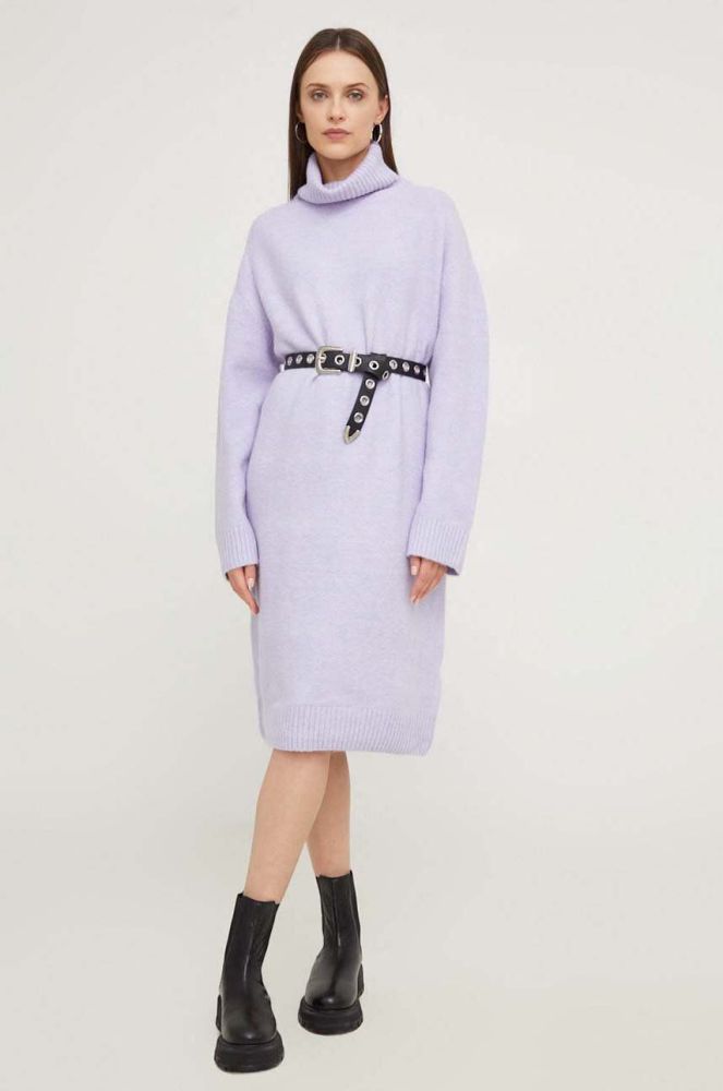 Сукня з вовною Answear Lab колір фіолетовий mini oversize