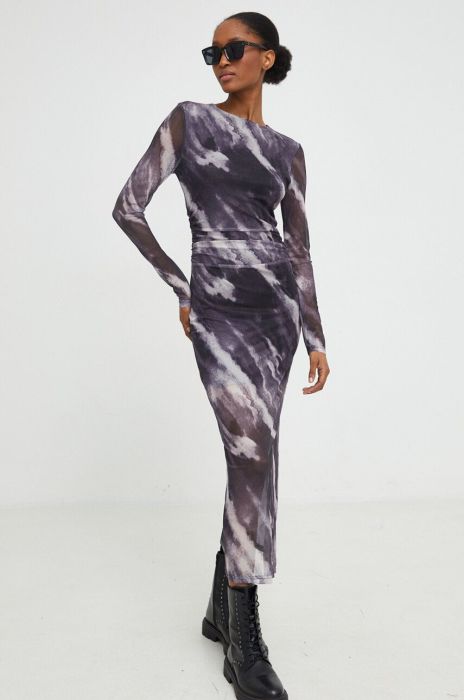 Сукня Answear Lab колір сірий maxi облягаюча