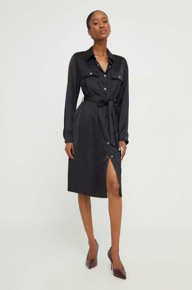 Сукня Answear Lab колір чорний midi розкльошена (3687675)