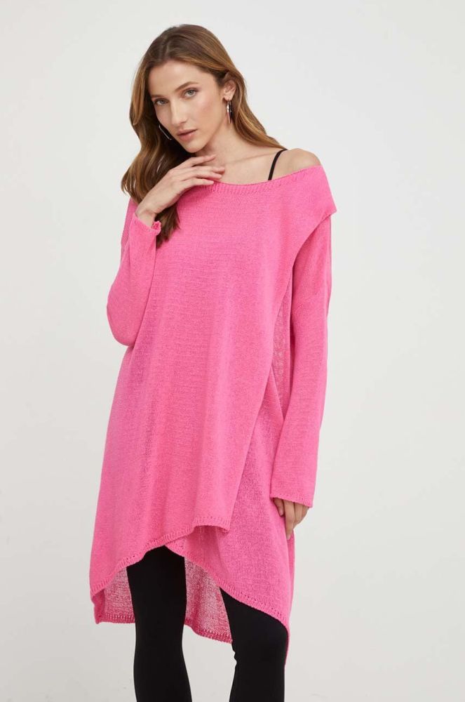 Бавовняний светр Answear Lab колір рожевий легкий