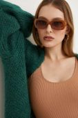Кардиган з вовною Answear Lab колір зелений легкий