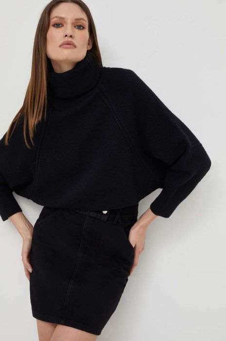 Светр Answear Lab жіночий колір чорний легкий гольф (3433122)