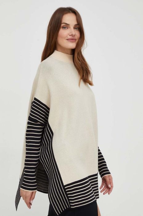 Светр Answear Lab жіночий колір бежевий легкий півгольф (3498324)