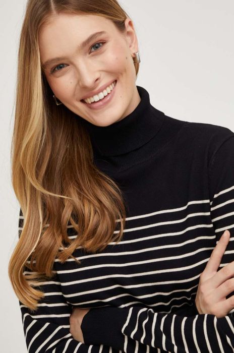 Светр Answear Lab жіночий колір чорний легкий гольф (3551965)