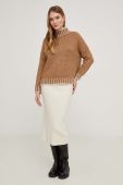 Светр з вовною Answear Lab колір коричневий півгольф