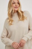 Вовняний светр Answear Lab жіночий колір бежевий півгольф