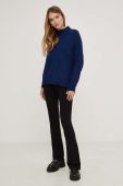 Вовняний светр Answear Lab жіночий  півгольф колір блакитний