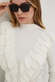Светр Answear Lab жіночий колір білий легкий півгольф (3589389)