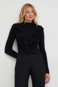 Светр Answear Lab жіночий колір чорний легкий півгольф (3589386)
