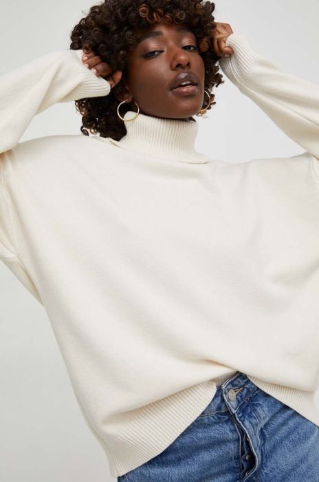 Светр Answear Lab жіночий колір бежевий легкий гольф (3622918)