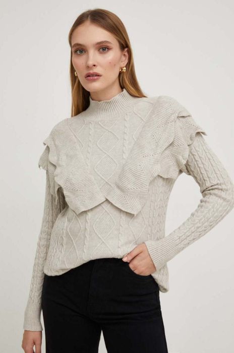 Светр Answear Lab жіночий колір бежевий півгольф (3611322)