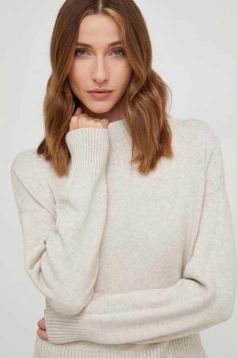 Светр Answear Lab жіночий колір бежевий півгольф (3603736)