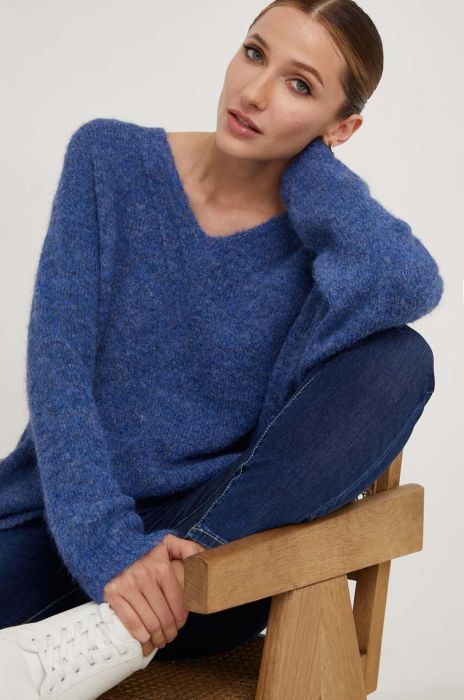 Светр з вовною Answear Lab теплий колір блакитний (3611329)